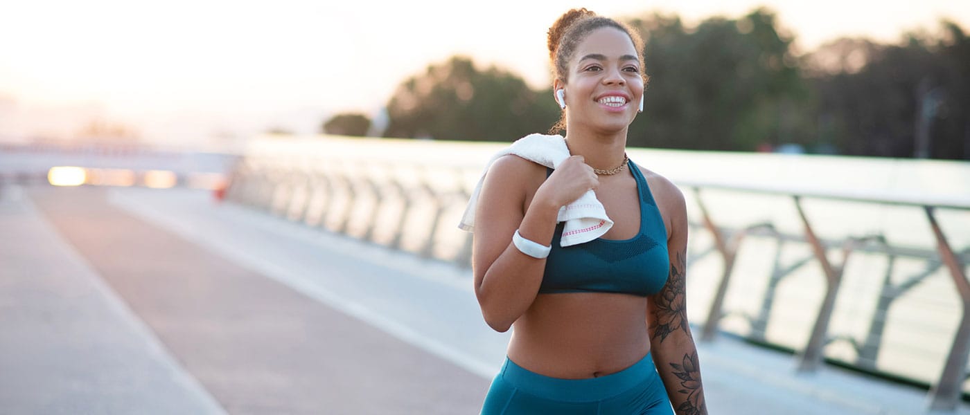 woman running outside after starting sermorelin for weight loss