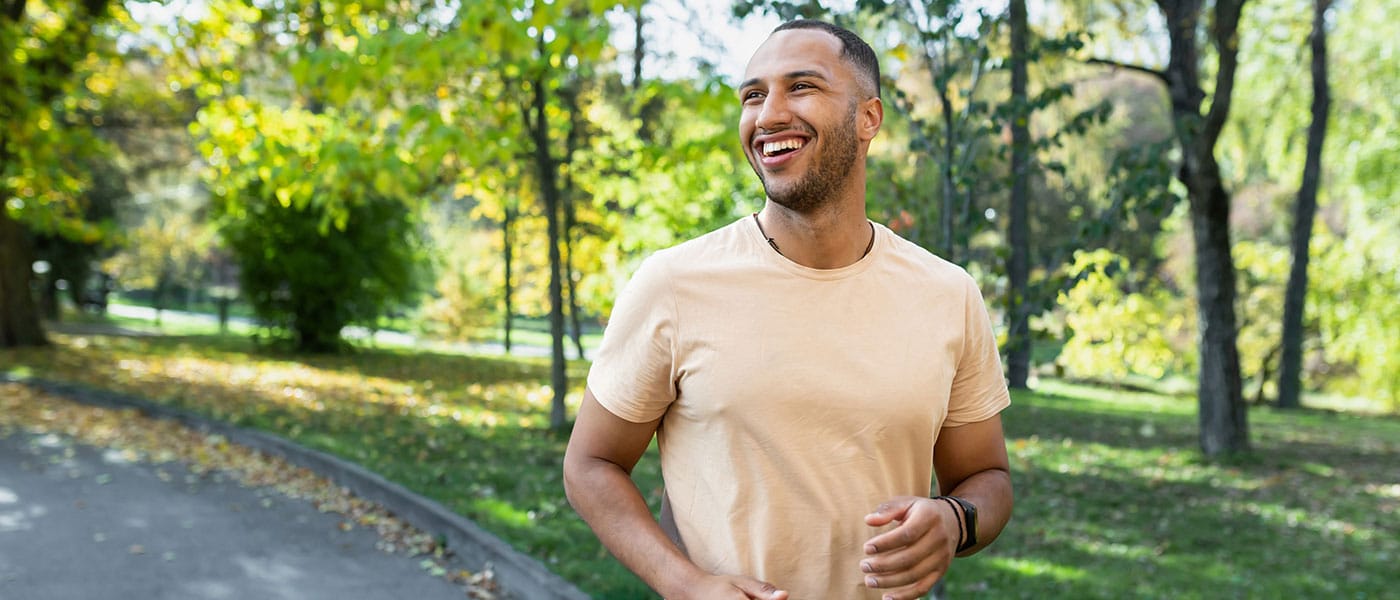 man running outside after starting testosterone therapy