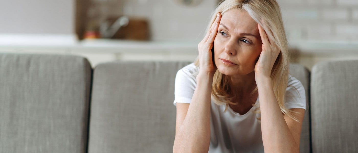 woman feeling stressed before starting hormone therapy