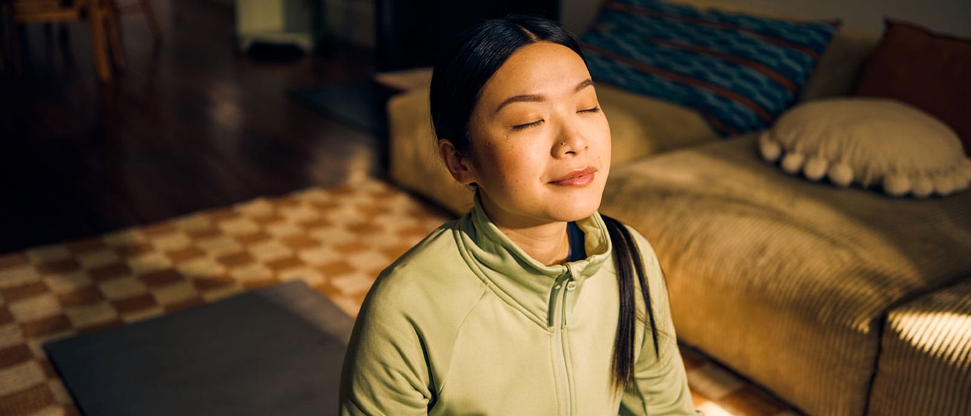 woman feeling stress free after starting hormone therapy