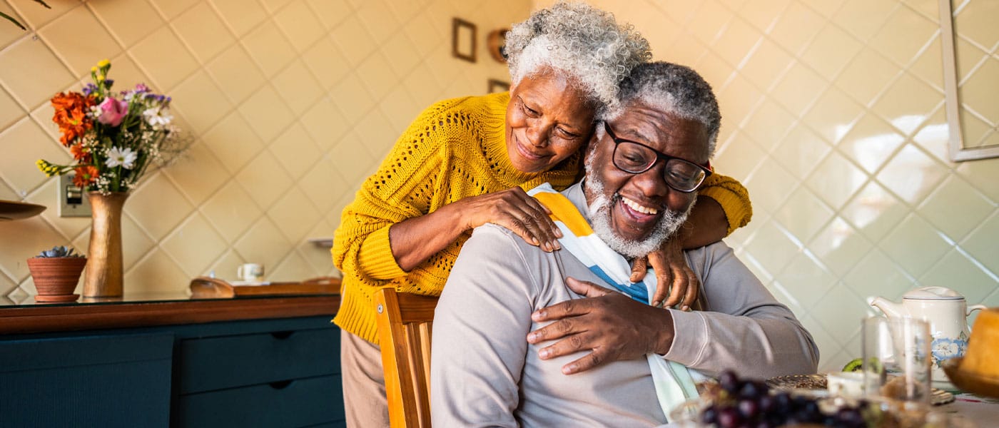 older couple hugging after starting NAD therapy