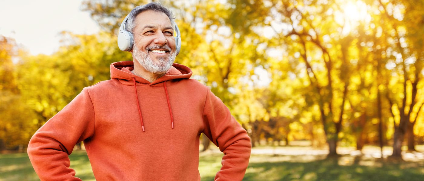 older man outside after starting sermorelin therapy