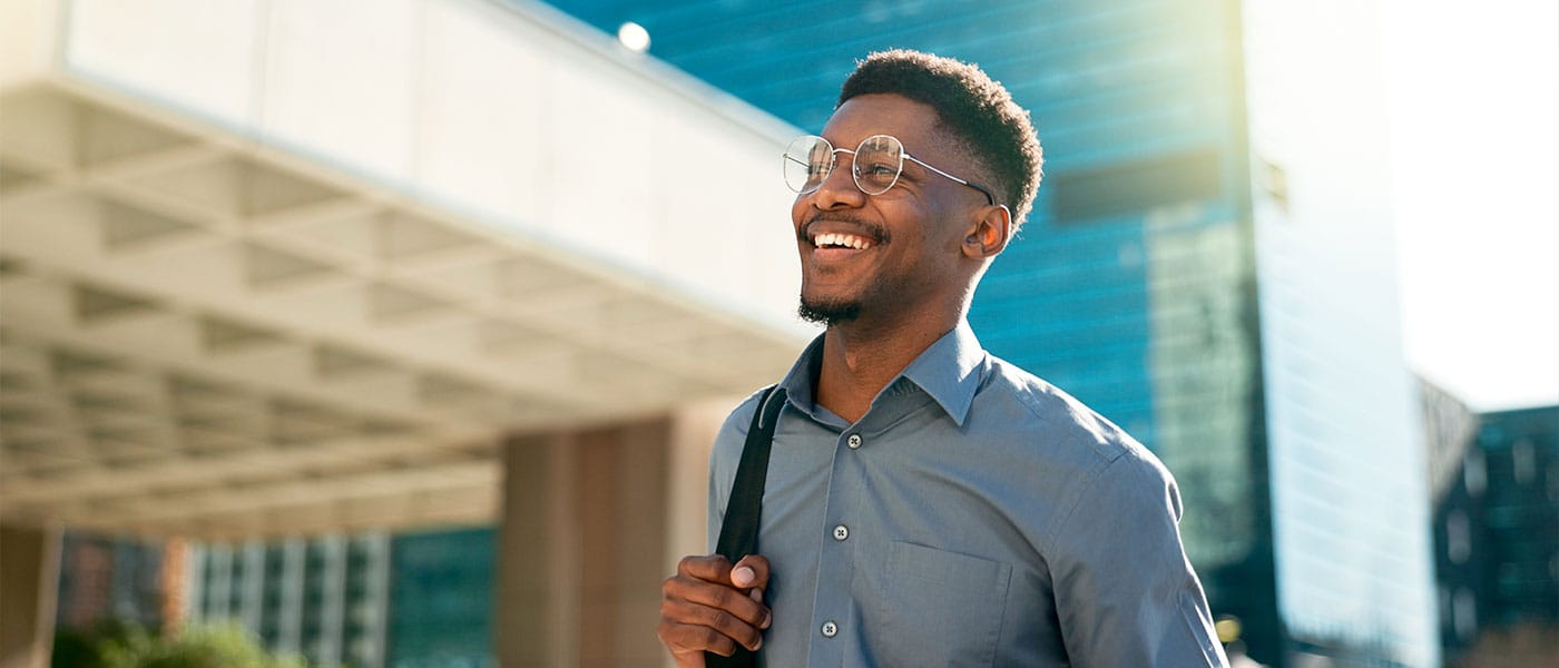 man smiling after leaving his first testosterone therapy consultation