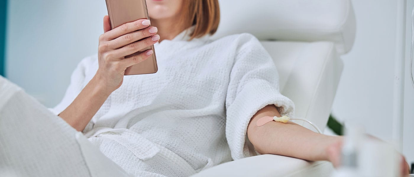 woman getting IV therapy