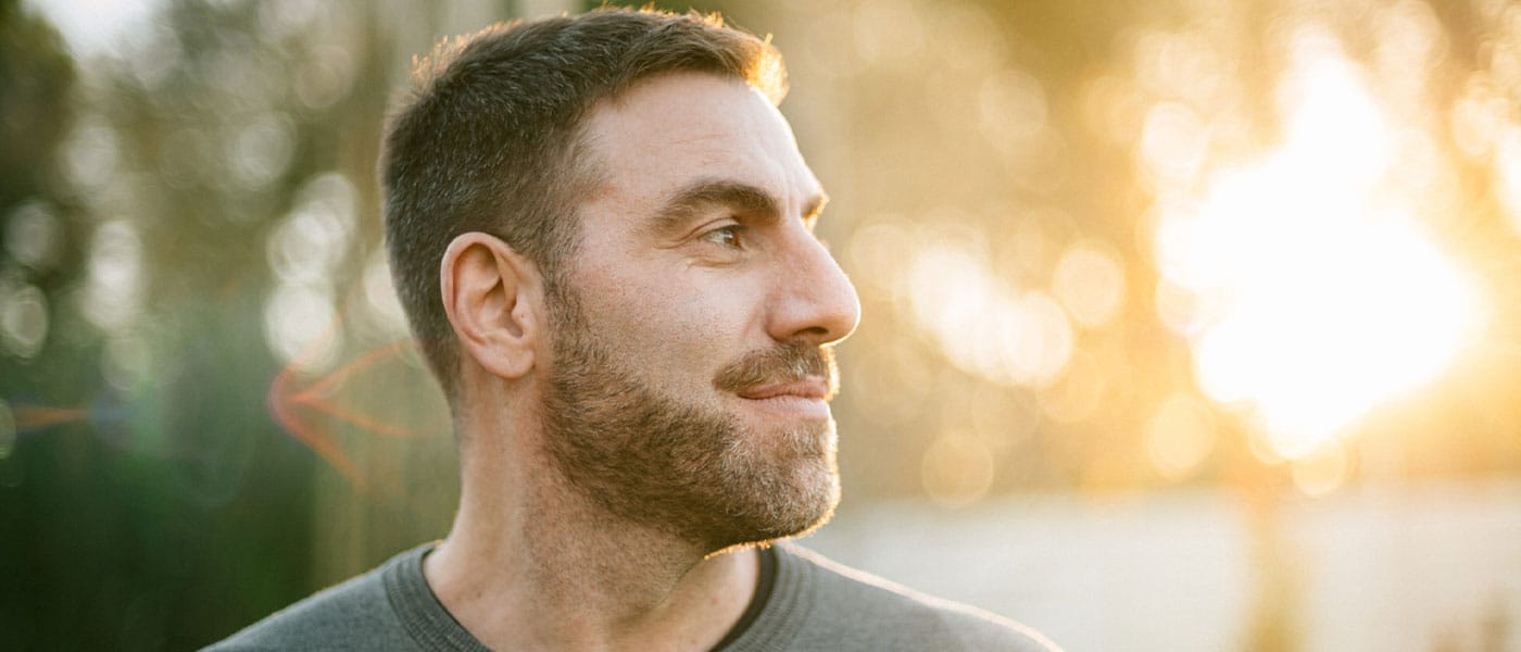 man feeling peaceful after starting NAD therapy