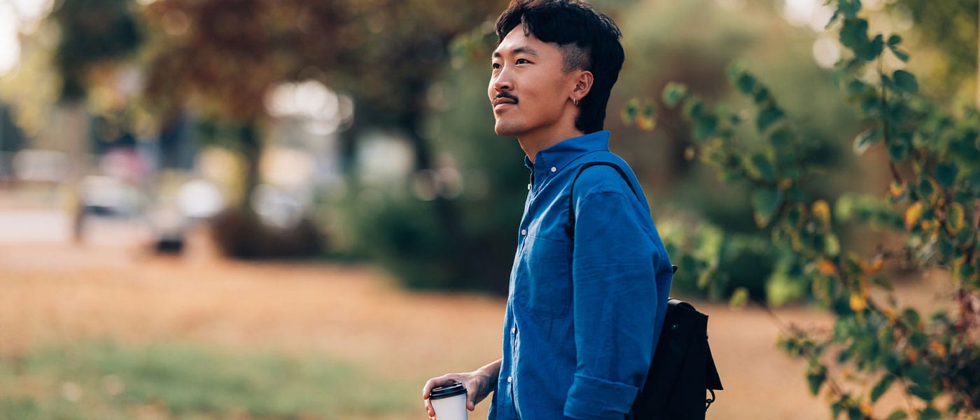 man walking outside after starting testosterone therapy