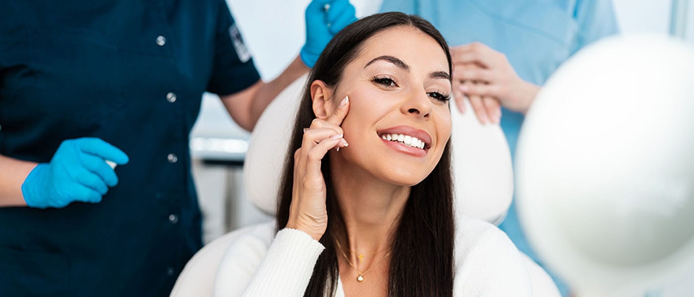 woman getting aesthetic skin treatment