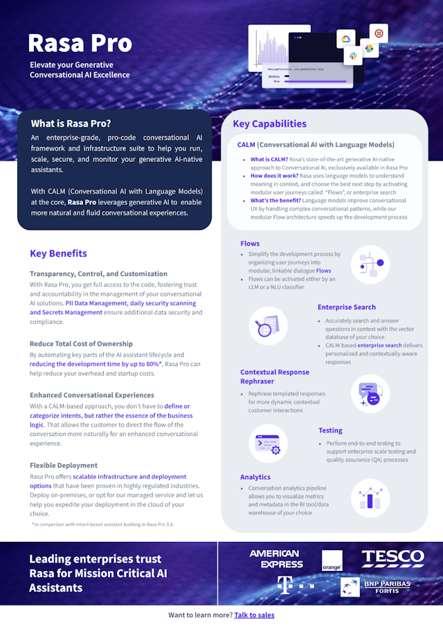 Rasa Pro One-Pager