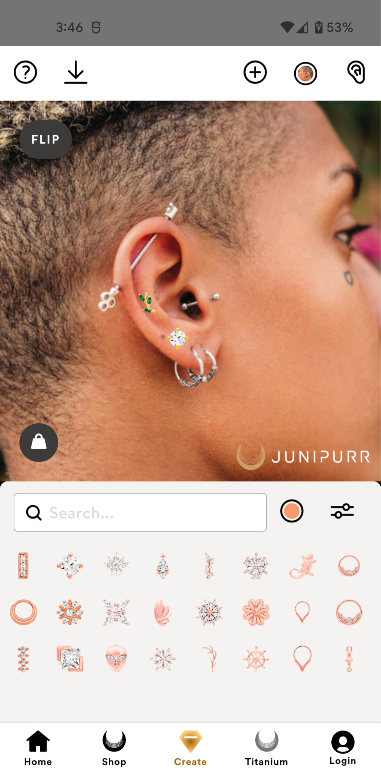 Users can upload pictures of themselves to see the new pieces alongside their existing jewelry.