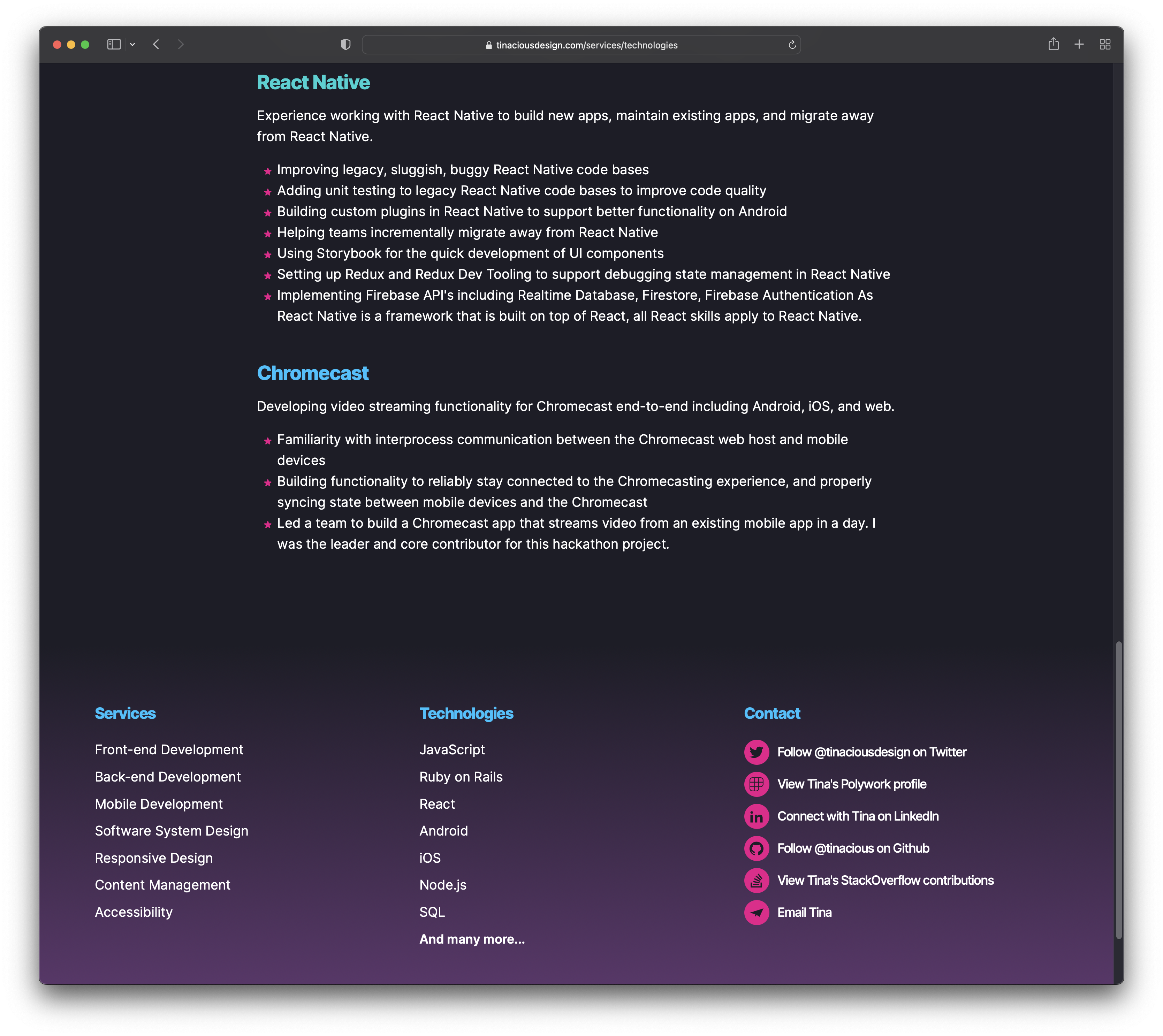 Footer provides relevant links and contact info
