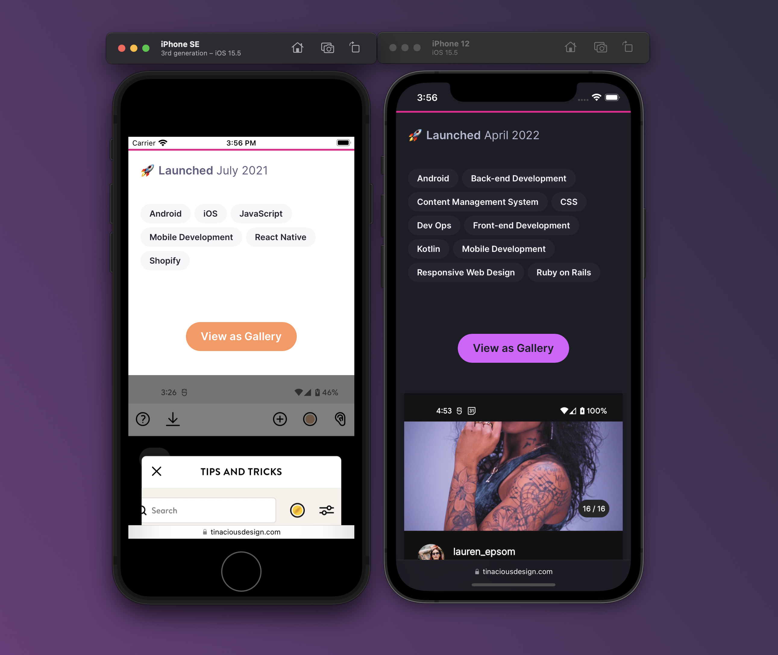 Mobile-optimized view allows for multiple ways for a user to view the featured images on mobile