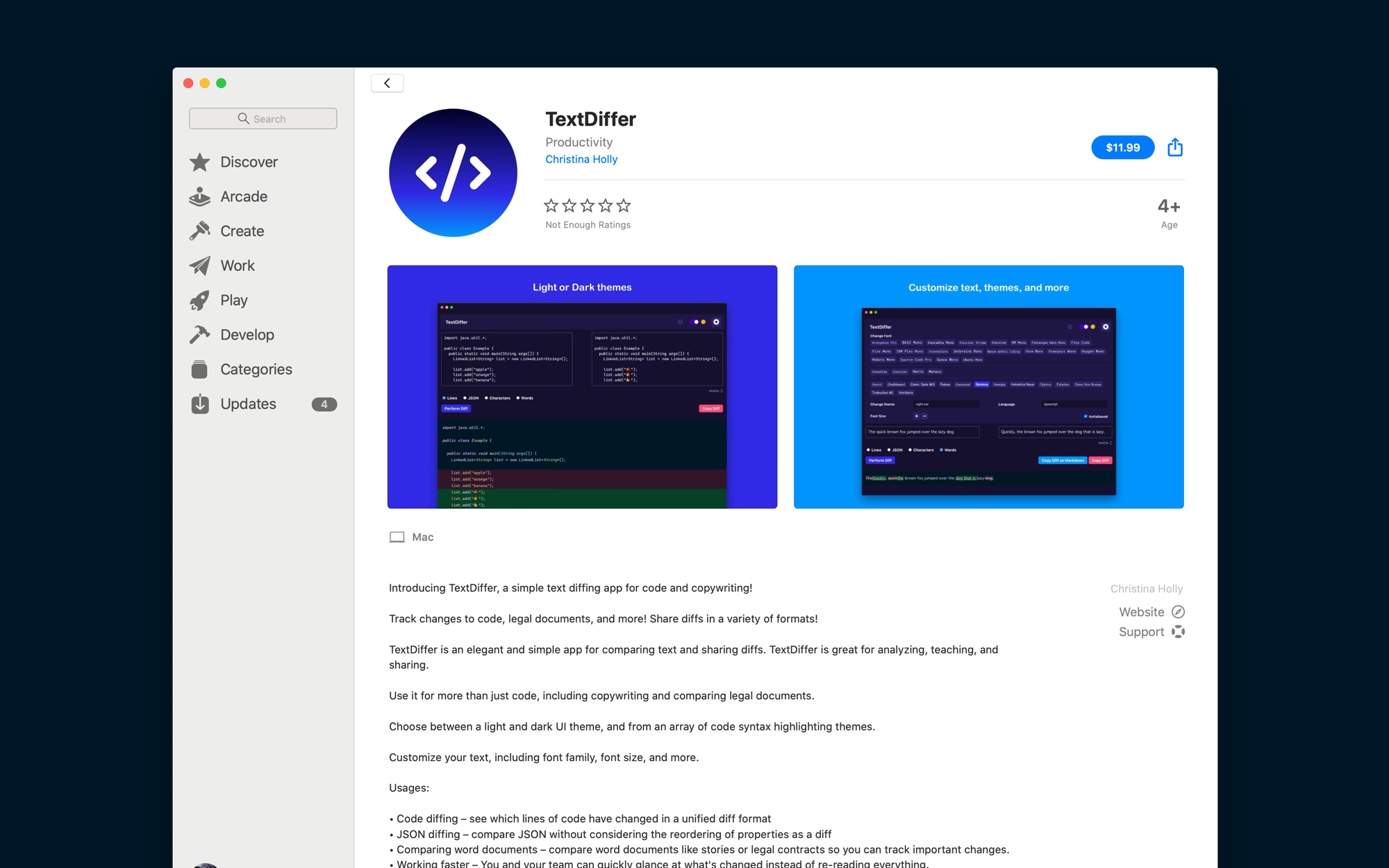 TextDiffer is available on the Mac App Store