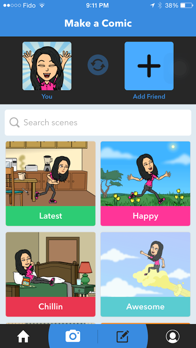 Users can make a comic by choosing from a variety of themed templates.