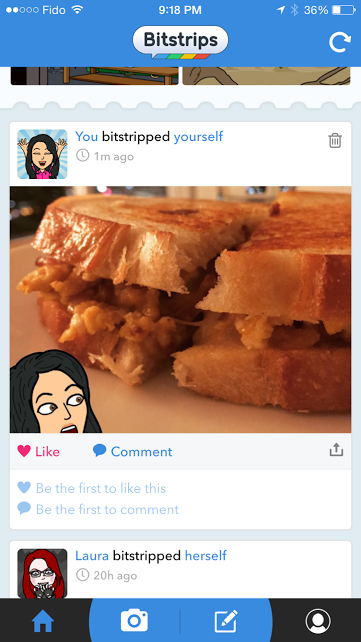 Users can view their friends' comics in their news feed