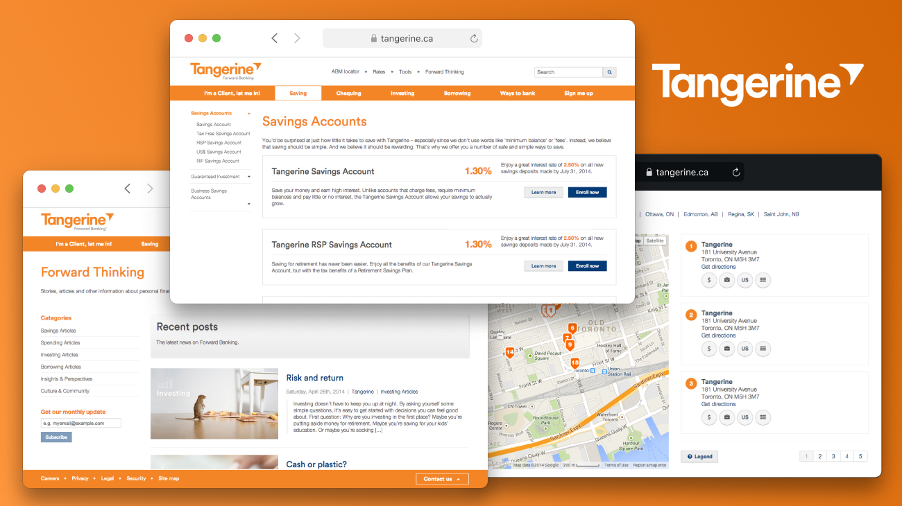Tangerine Bank of Canada redesign