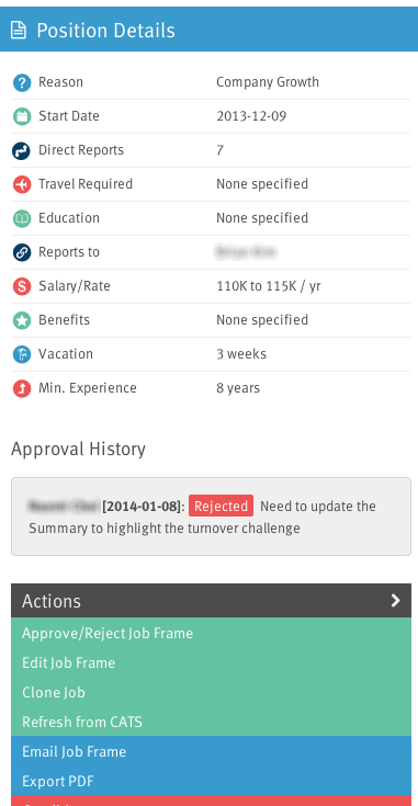 The job description page is optimized for mobile phones so staff can interact with job information on-the-go.
