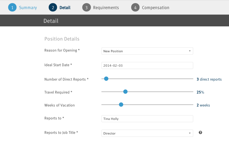 Datepickers, range sliders and a variety of select fields makes forms enjoyable to fill out.