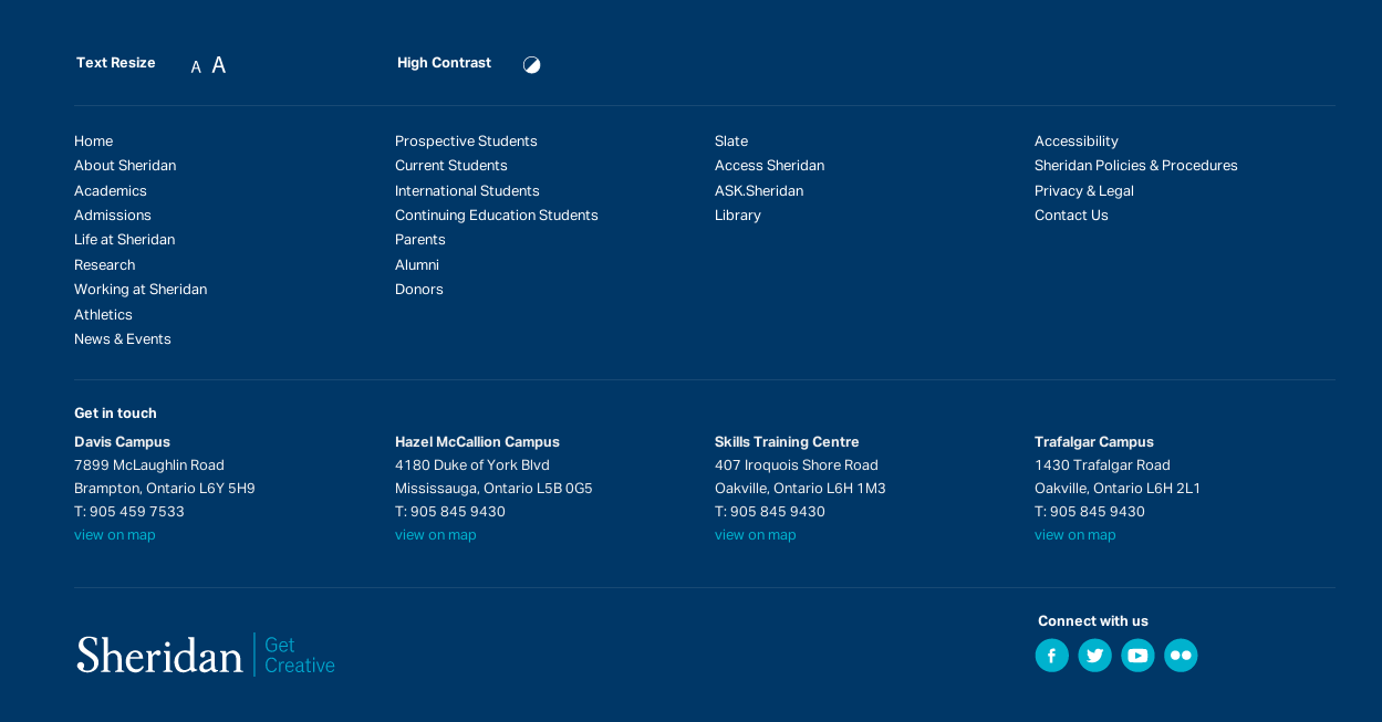 Footer with custom Accessibility widgets