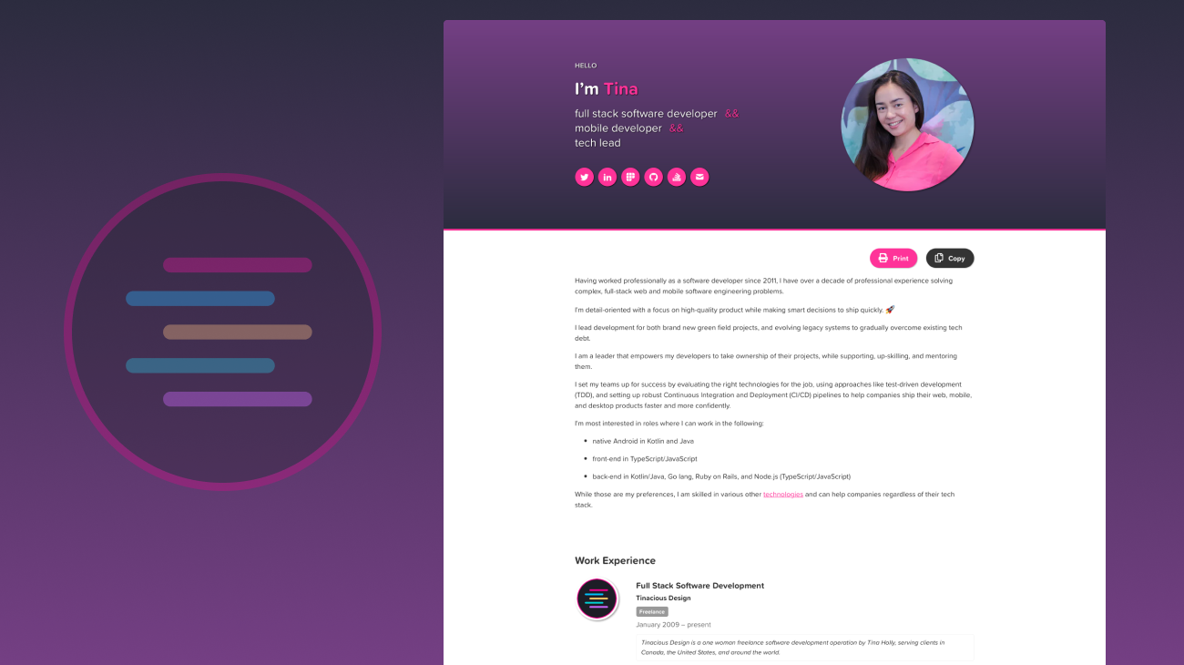Resumé website built in React using Contentful