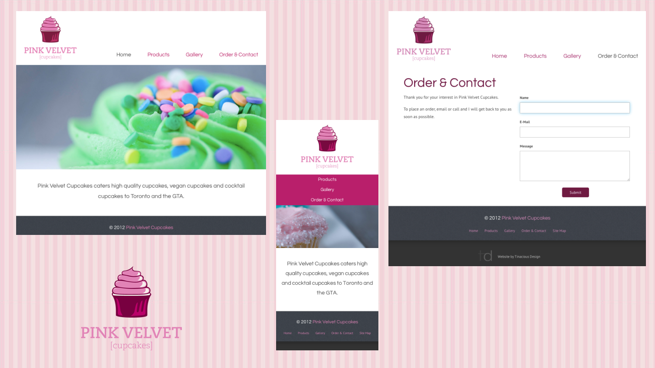 Cupcake shop website