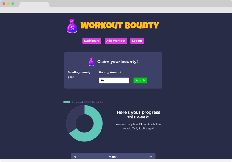 Workout Bounty website