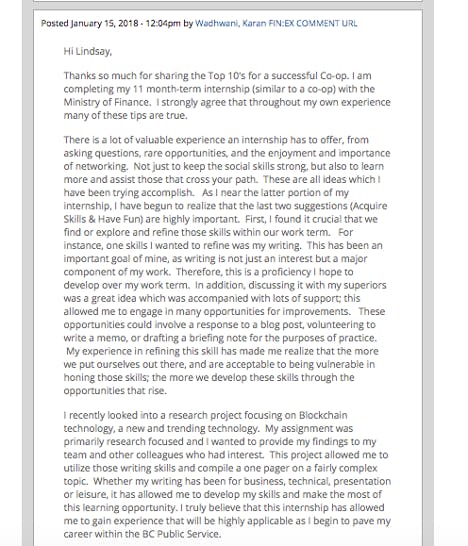 Corporate Reflective Writing