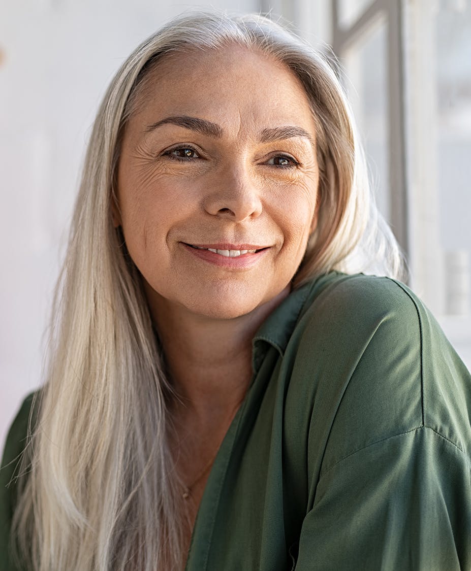 Older lady that has nice skin