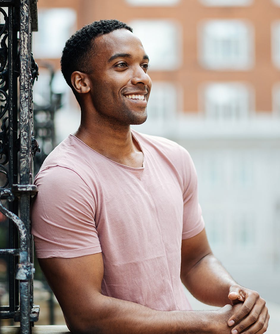 Handsome Man with Pink