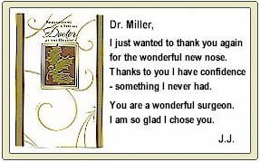 Thank you card from patient of Dr. Andrew Miller