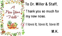 Thank you card from patient of Dr. Miller and staff