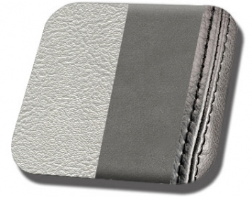 #3295-7042-BKS Parchment Pearl Metallic - Medium Graphite UniSuede - Black Stitch