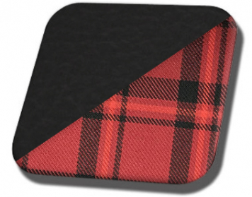 #6525-3414 Charcoal Black Vinyl with Red Plaid Insert