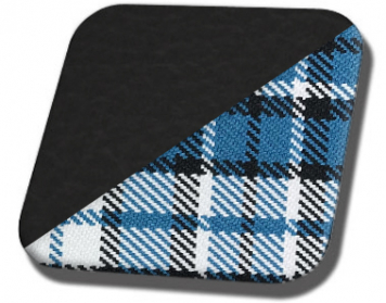 #6525-3415 Charcoal Black Vinyl with Blue Plaid Insert