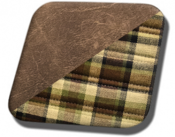 #509-3423 Distressed Brown Vinyl with Brown-Beige Plaid