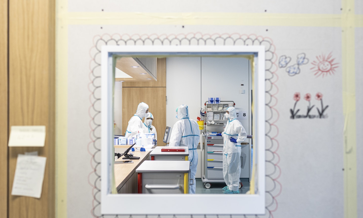 view into doctors station at Bolzano hospital