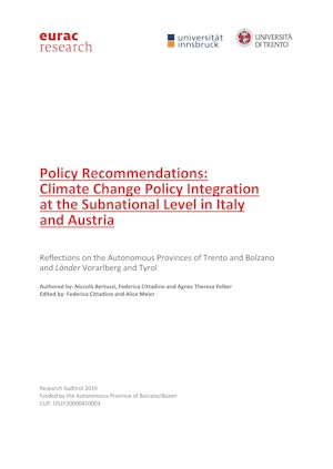 Policy Recommendations: Climate Change Policy Integration at the Subnational Level in Italy and Austria