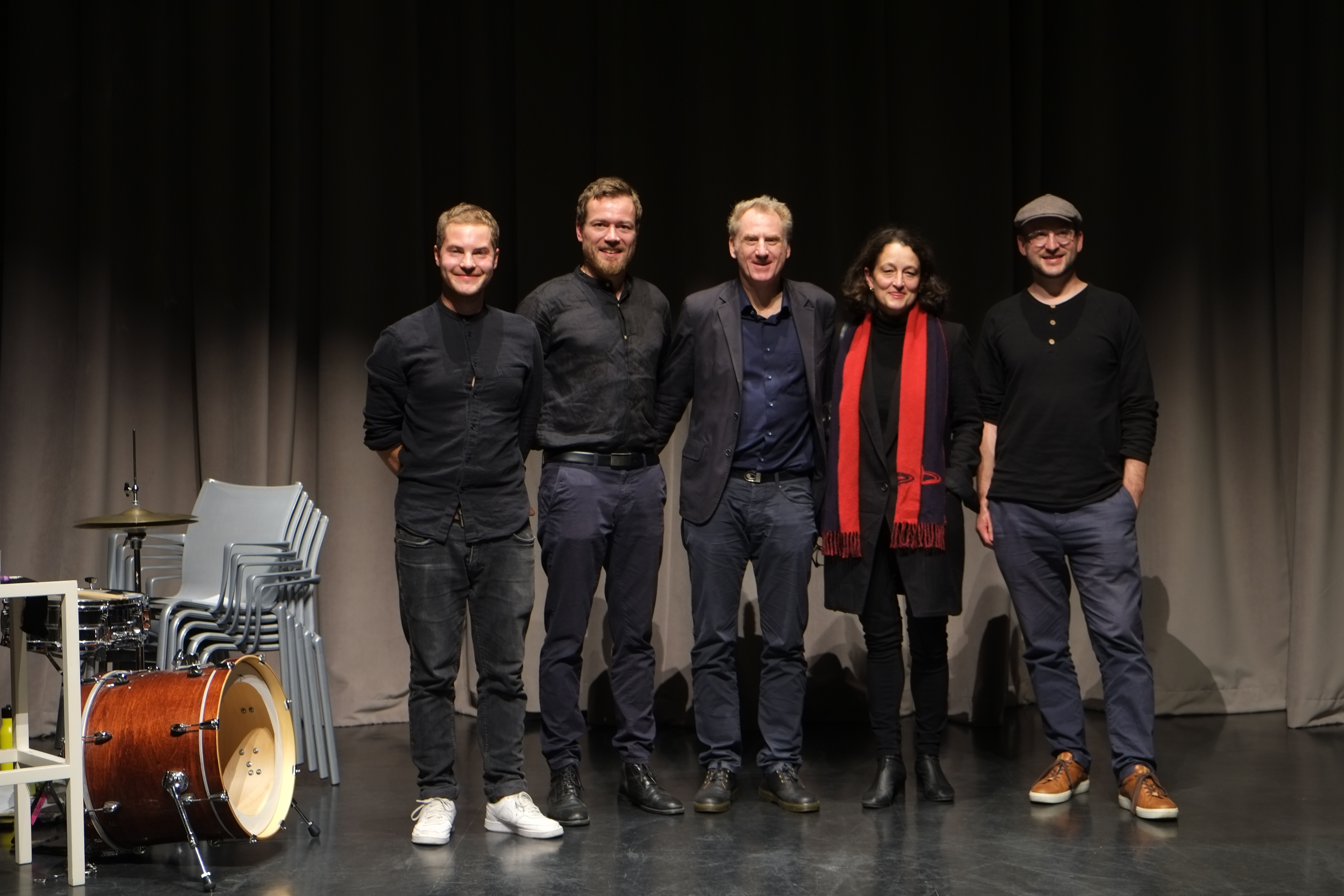 Workshop: Literatur & Wissen(schaft) 2023 - Lan Sticker, Robert Prosser, Thomas Streifeneder, Christine Vescoli, Josef Prackwieser (v.l.)