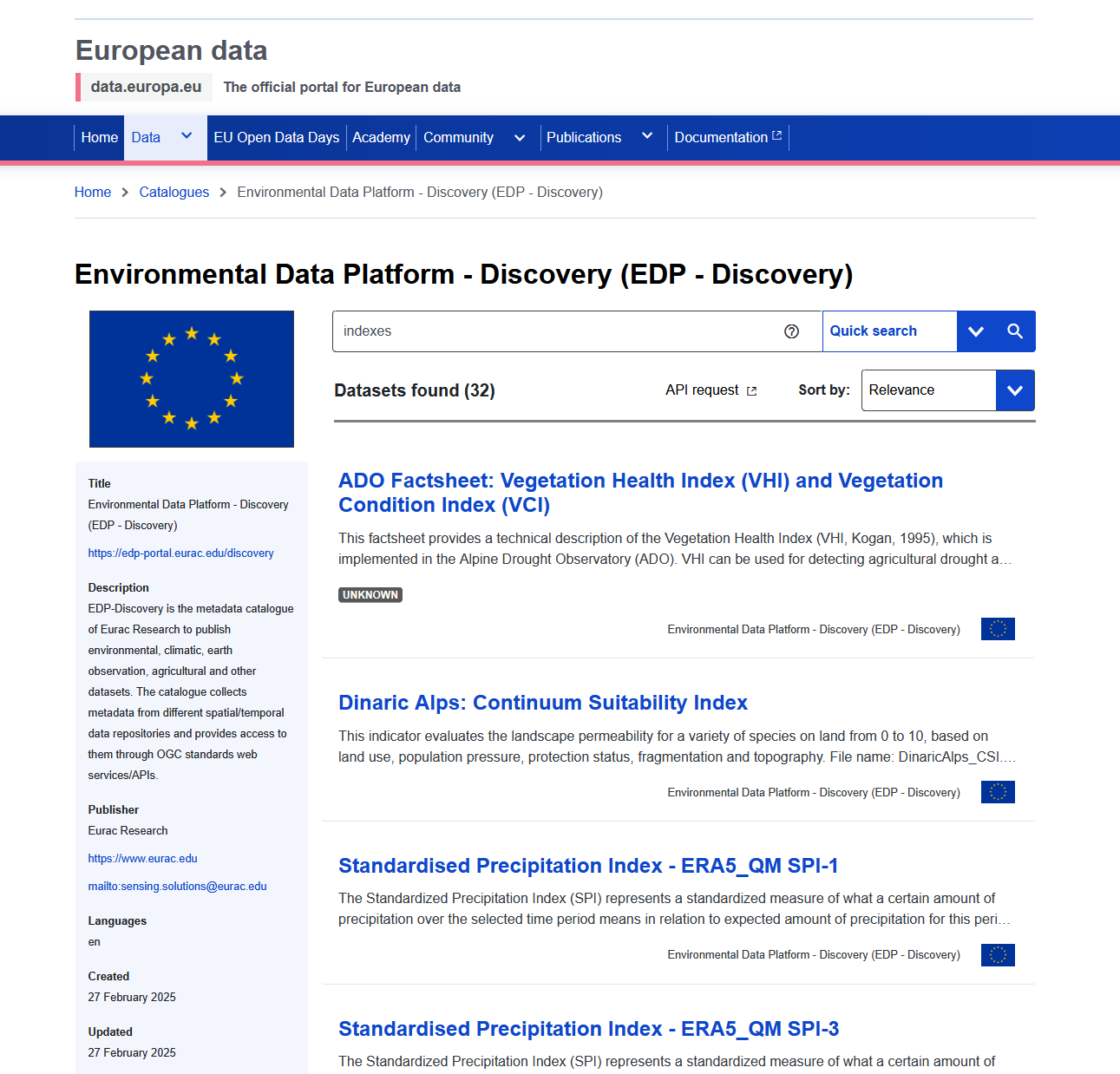 Eurac Research data take off across Europe! 