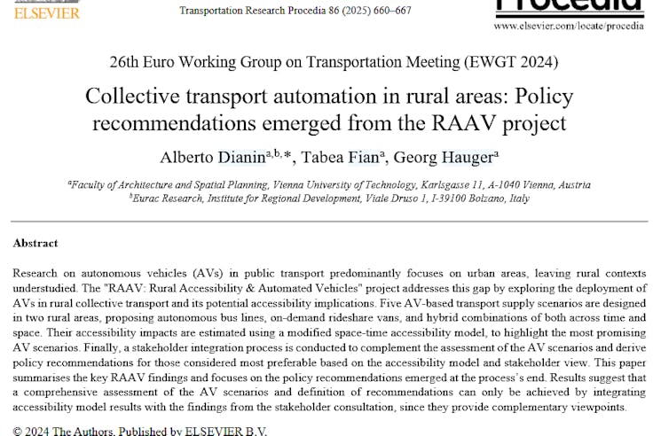Policy implications of the rural collective transport automation