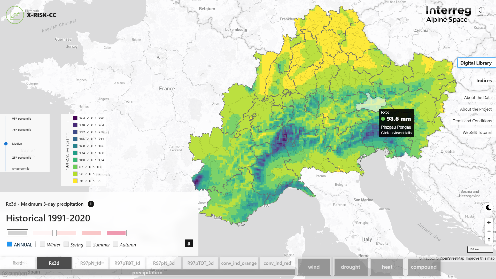 X-RISK-CC WebGIS 