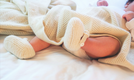 Ivory cashmere blanket and booties