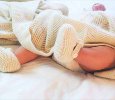 Ivory cashmere blanket and booties