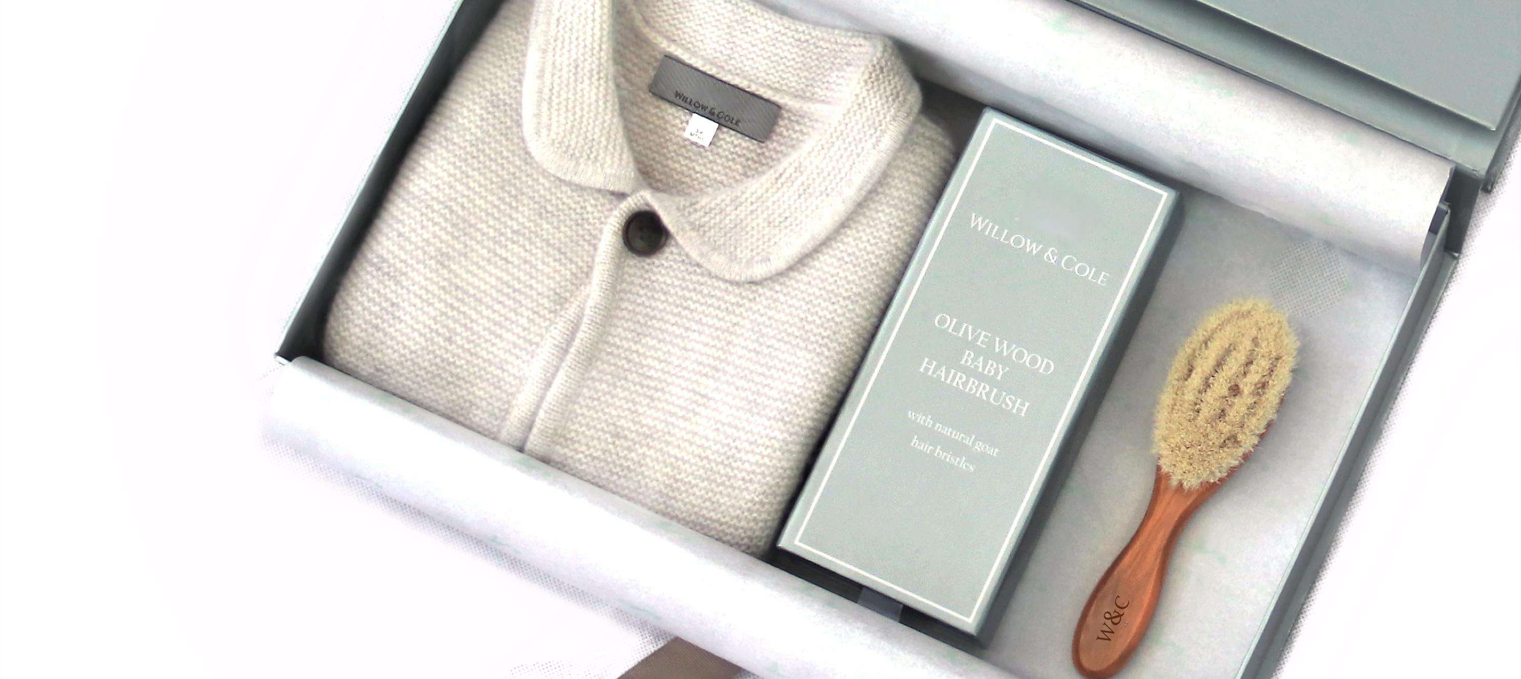 Newborn Baby Cashmere Cardigan and Brush Set