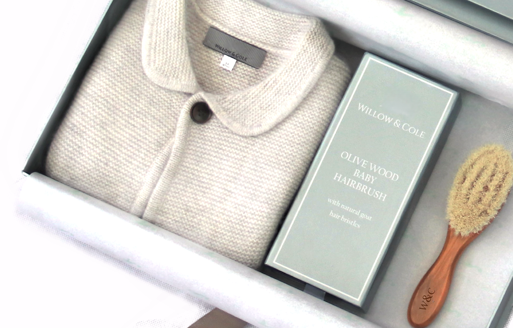 Newborn Baby Cashmere Cardigan and Brush Set