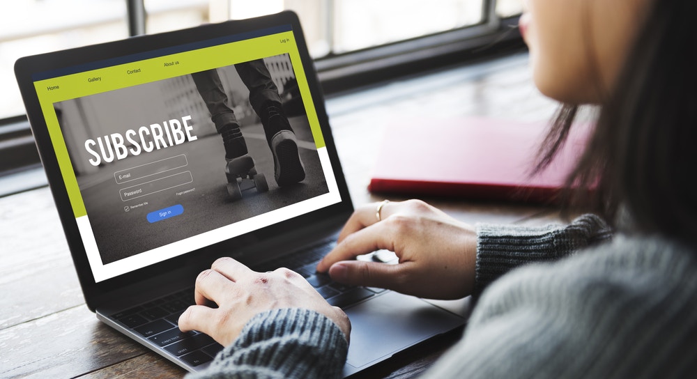 Subscribe modal on laptop Subscribe modal on laptop