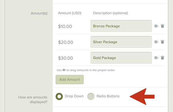choose drop down or radio buttons