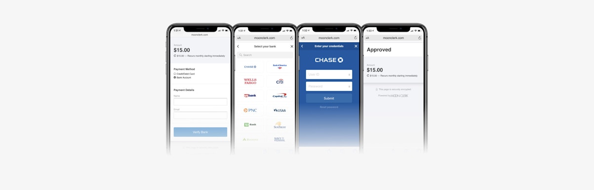 Plaid ACH checkout flow