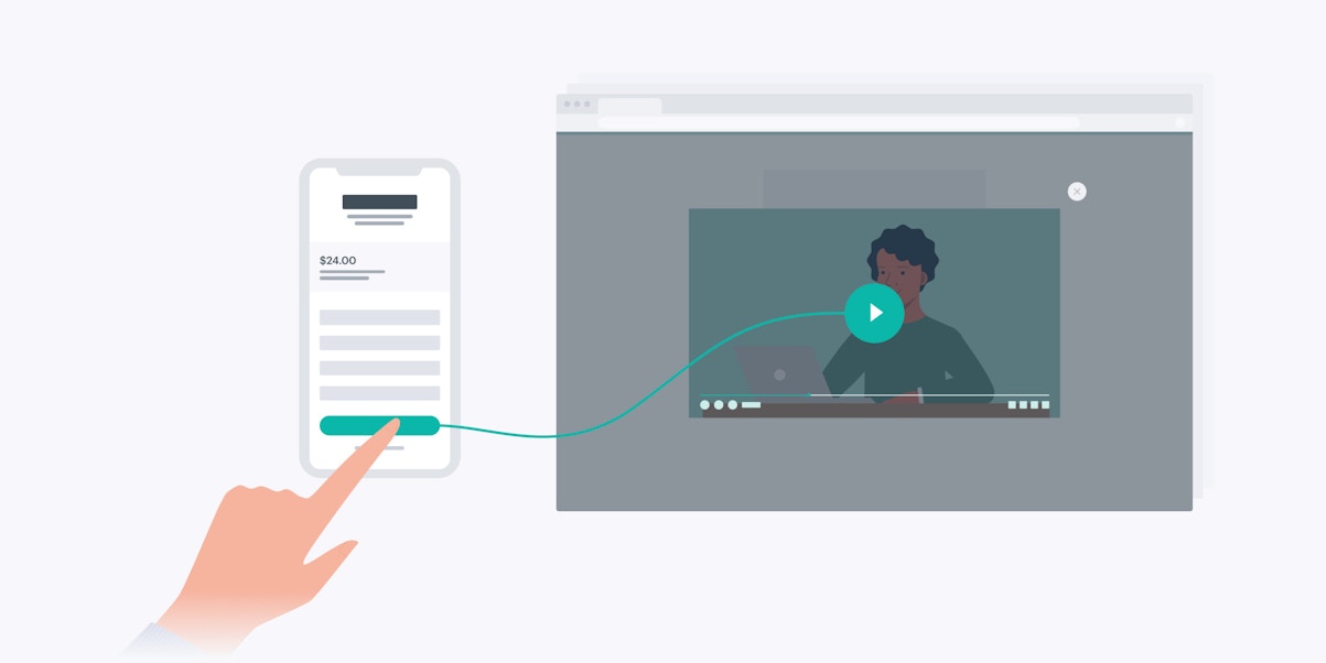 Checkout linking to video meeting