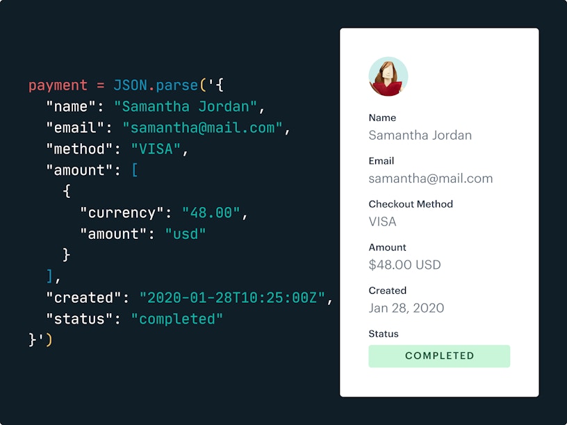 JSON showing how you can pull data from MoonClerk with developer tools. 