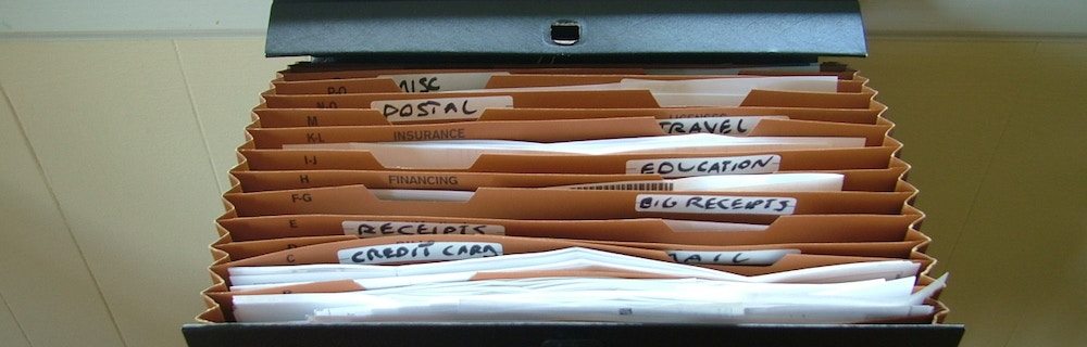 Filing cabinet full of files